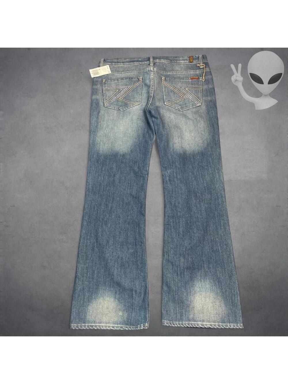 7 For All Mankind Flynt Crystal Z Pocket Bootcut Jeans Mens 36 NWT 36 in.